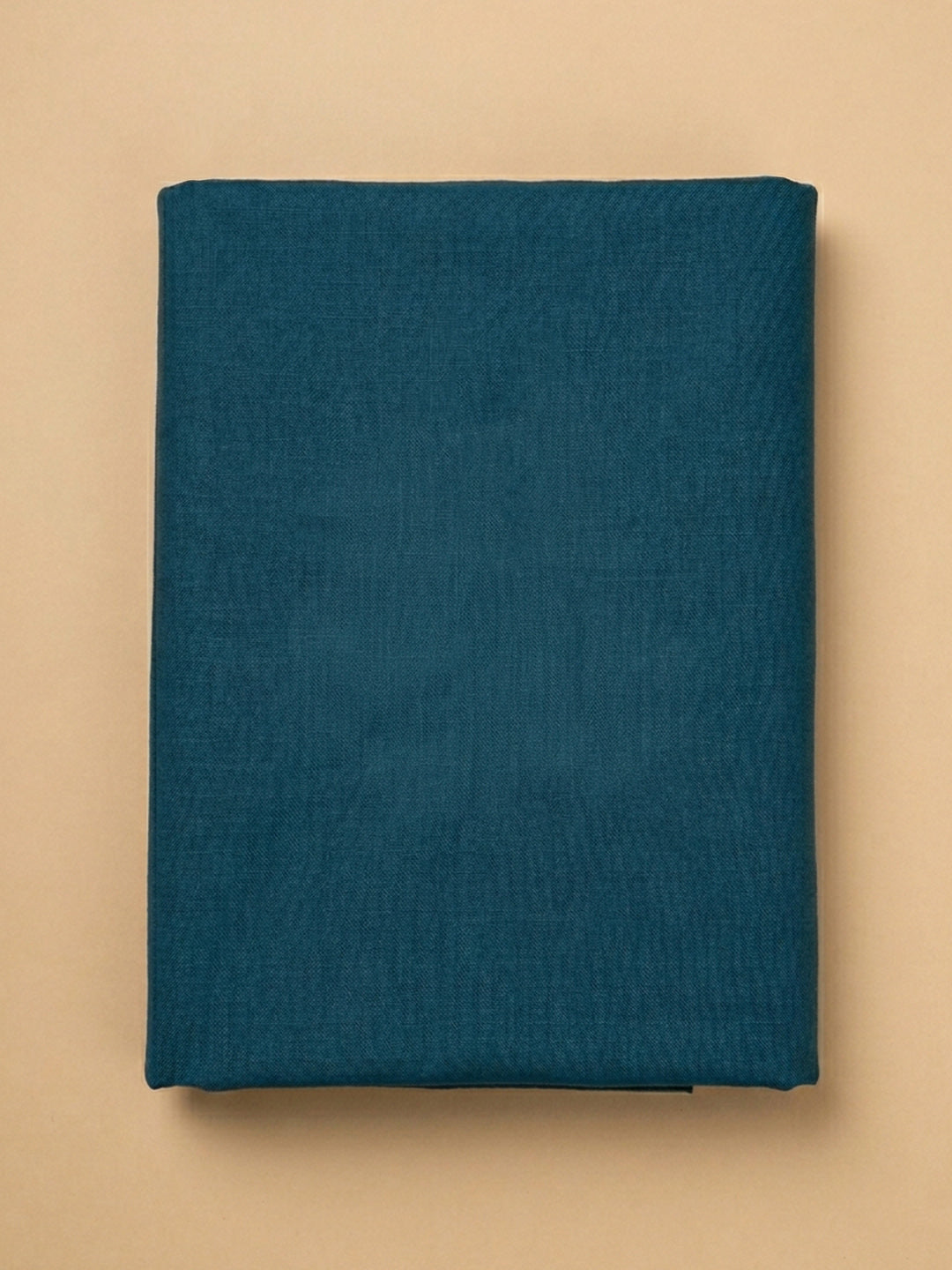 Blue Embroidered Linen Blend Unstitched Suit &amp; Pant With Linen Dupatta