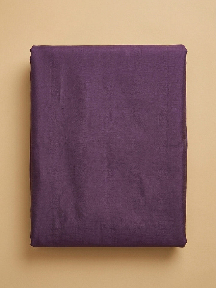 Purple Embroidery Chanderi Unstitched Dress Material