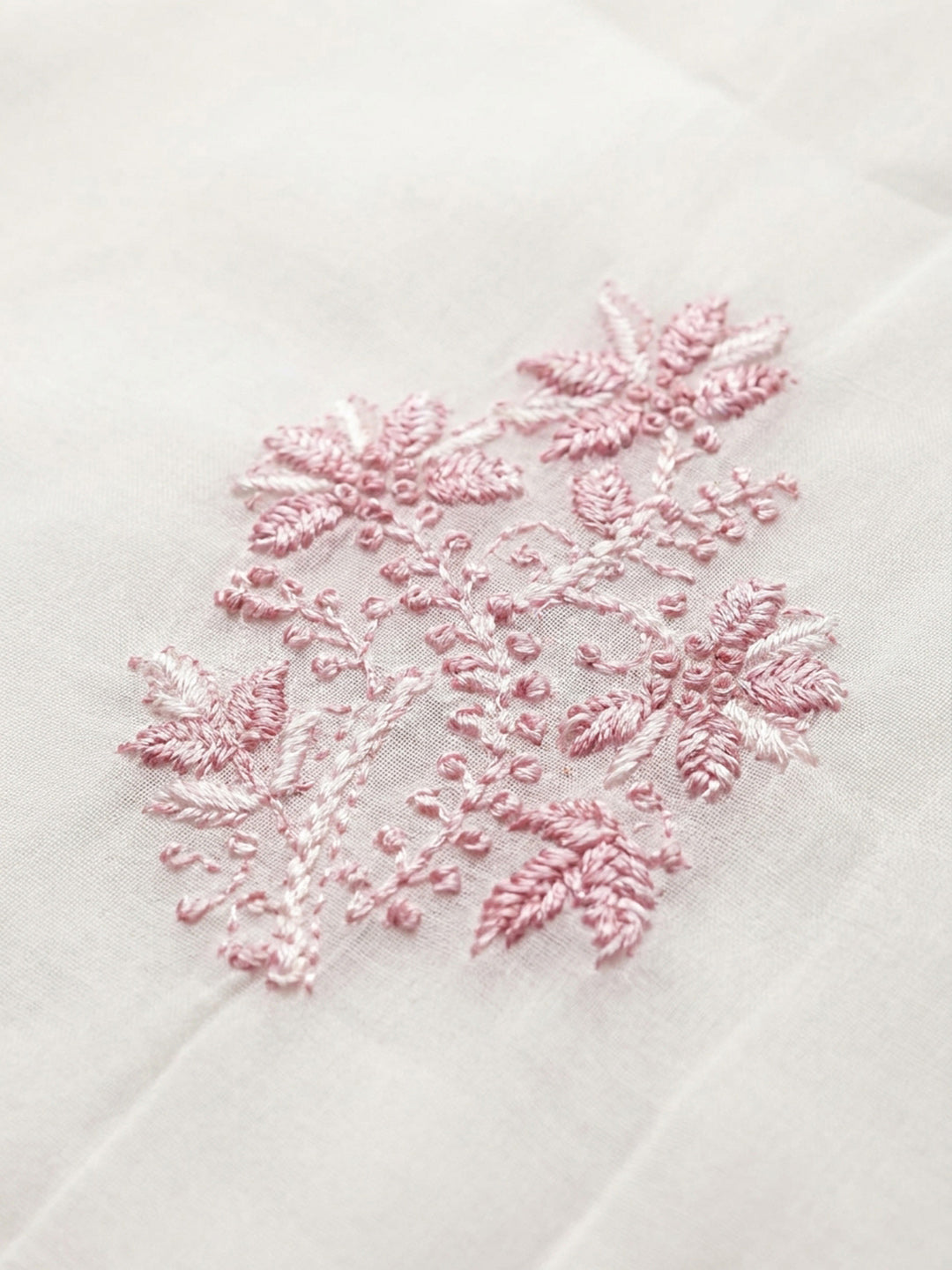 Pink Embroidery Chanderi Unstitched Dress Material