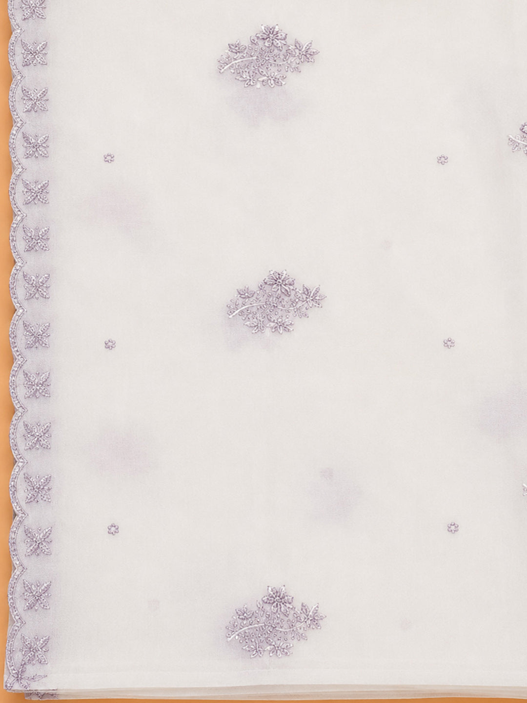 Purple Embroidery Chanderi Unstitched Dress Material