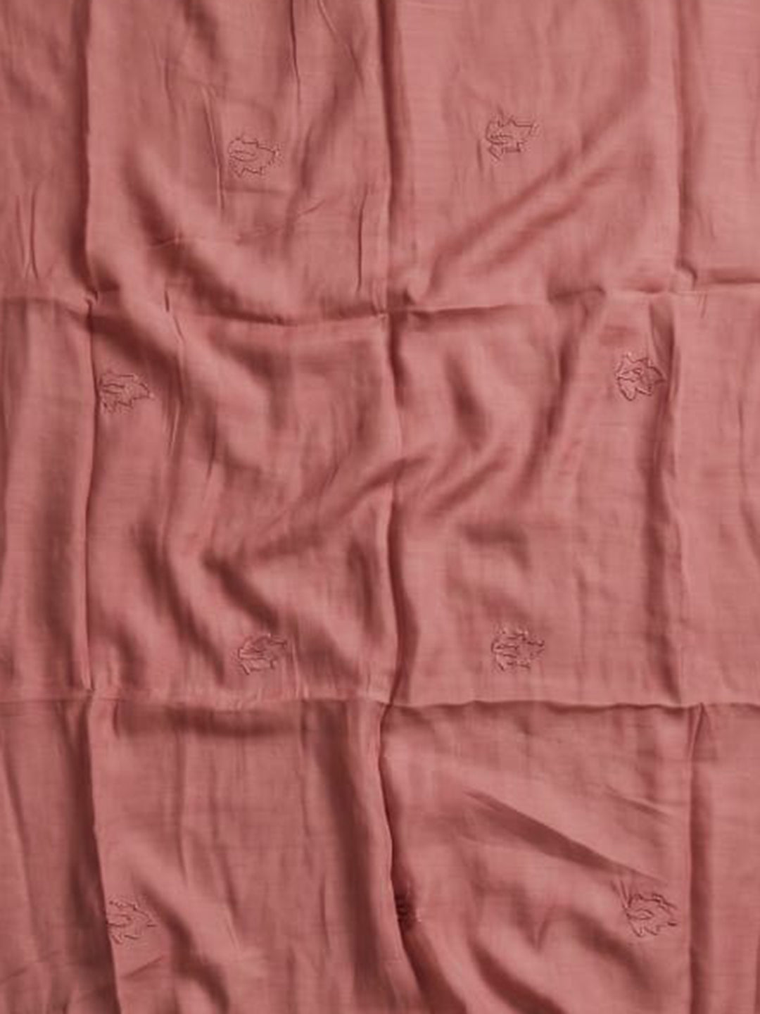 Dusty Pink Embroidered Chanderi Unstitched Suit &amp; Pant With Chanderi Dupatta