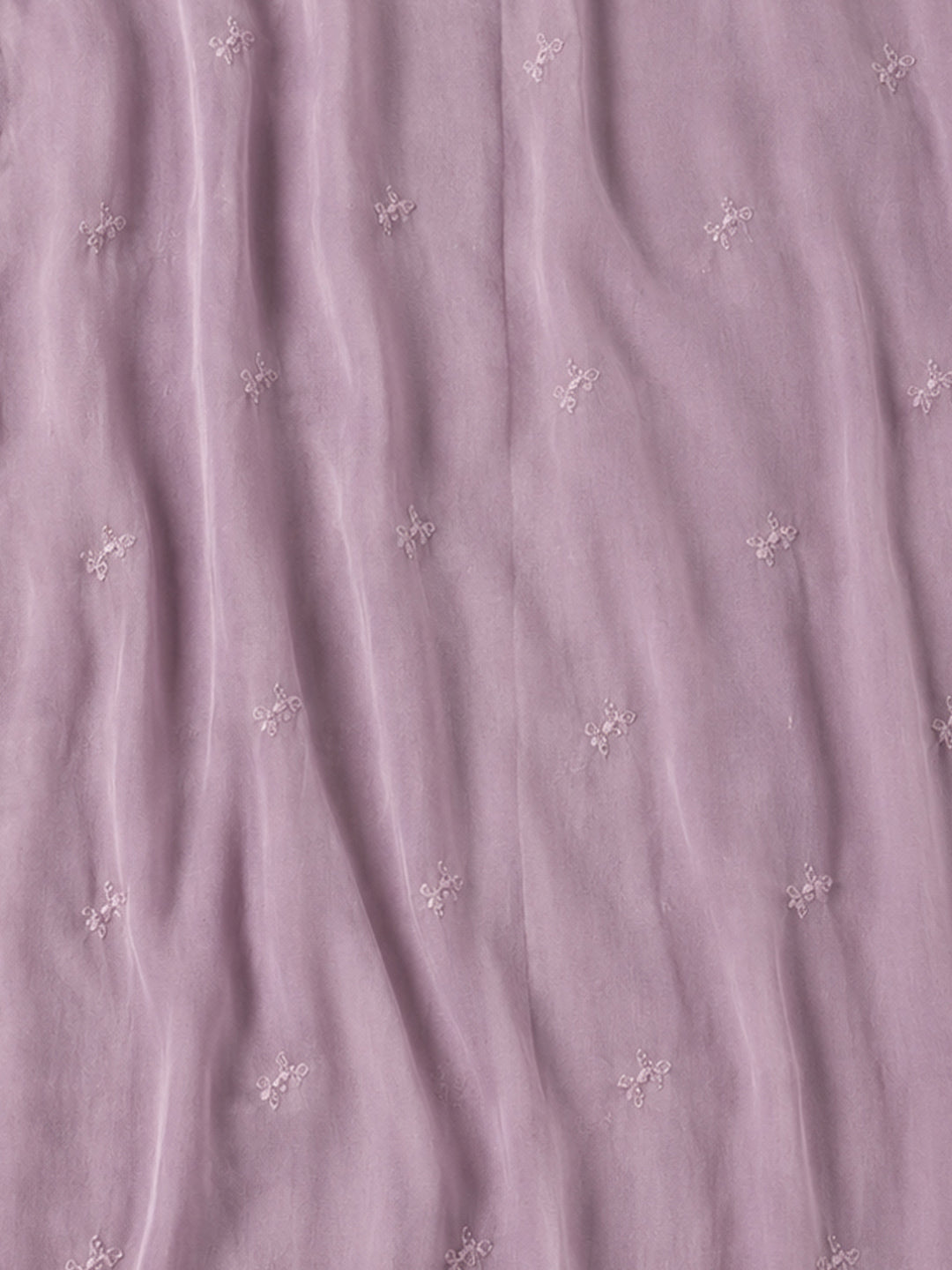 Lavender Embroidered Chanderi Unstitched Suit &amp; Pant With Chanderi Dupatta