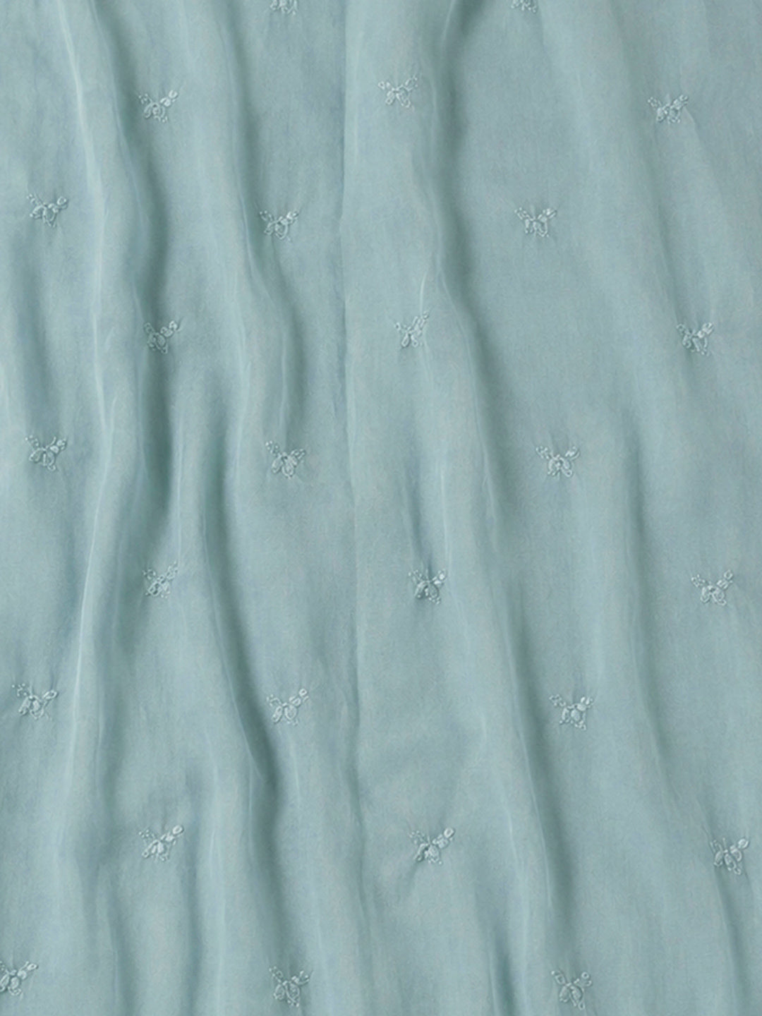 Sea Green Embroidered Chanderi Unstitched Suit &amp; Pant With Chanderi Dupatta