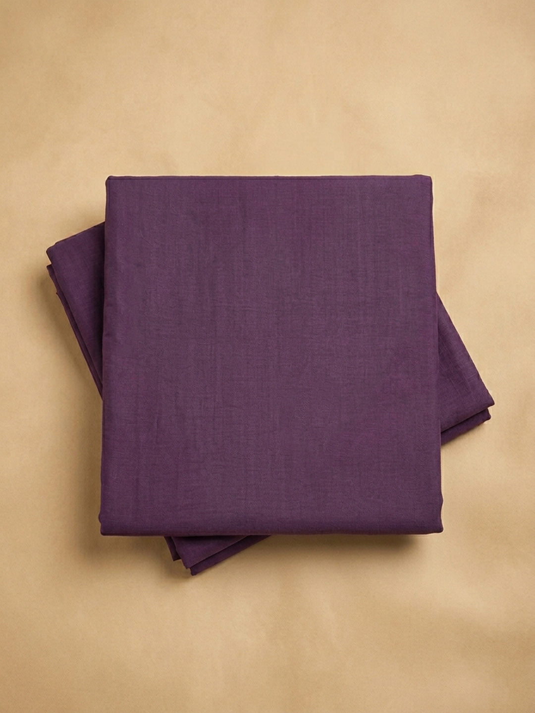 Purple Printed Cotton Blend Unstitched Suit &amp; Pant With Cotton Dupatta