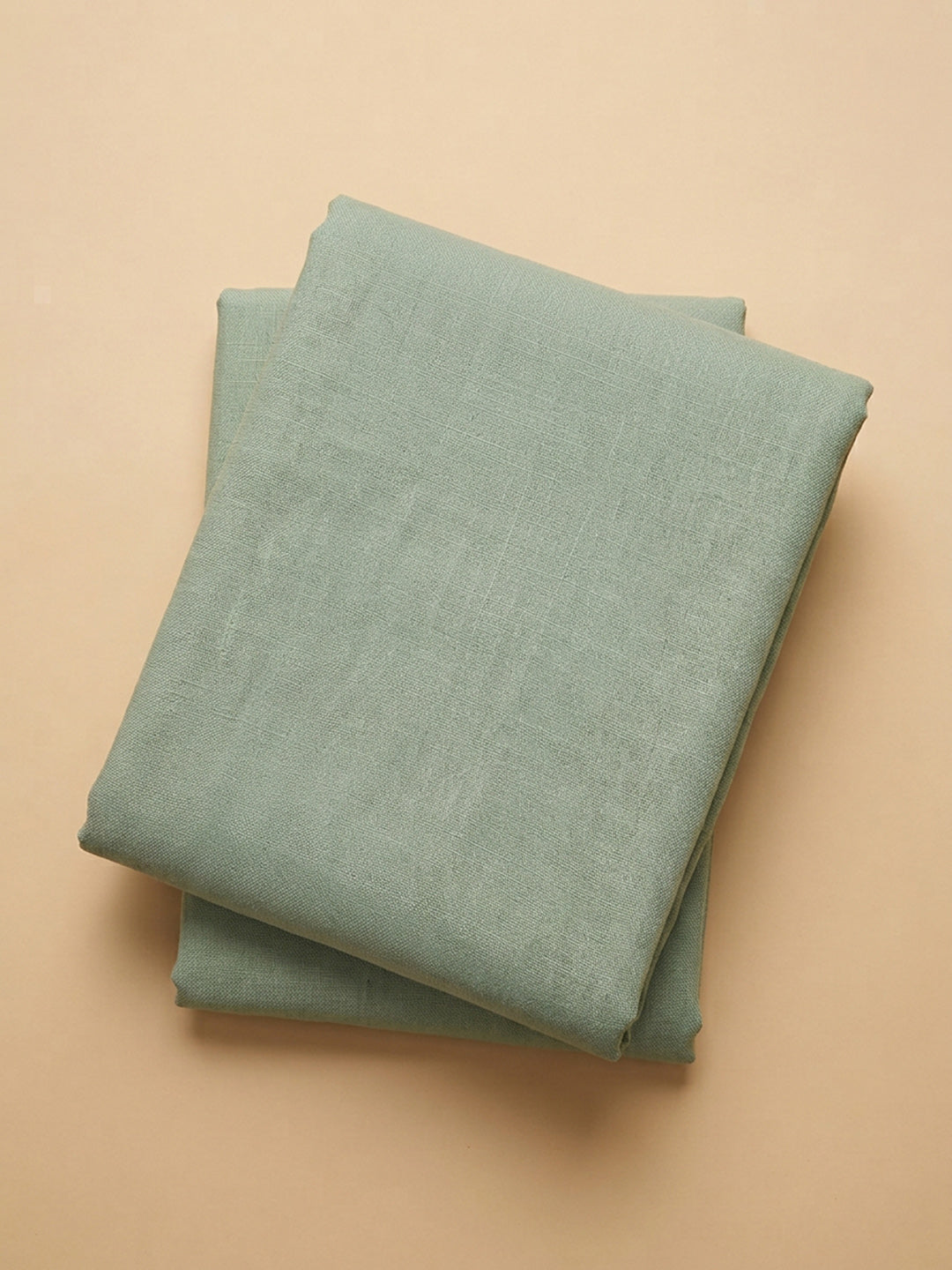 Aqua Green Printed Linen Blend Unstitched Dress Material