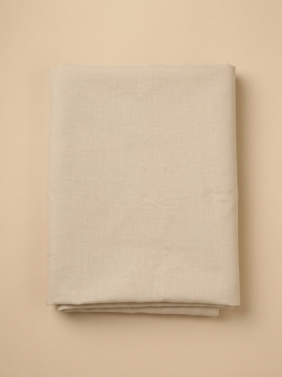Beige Printed Linen Blend Unstitched Dress Material