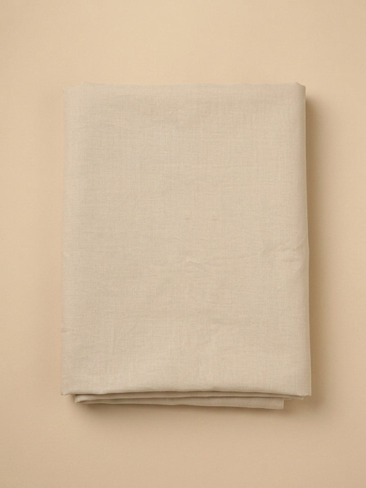 Beige Printed Linen Blend Unstitched Dress Material