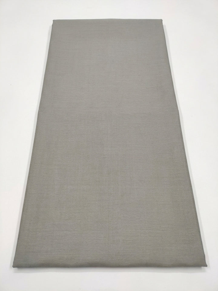Grey Embroidered Linen Blend Unstitched Suit &amp; Pant With Linen Dupatta