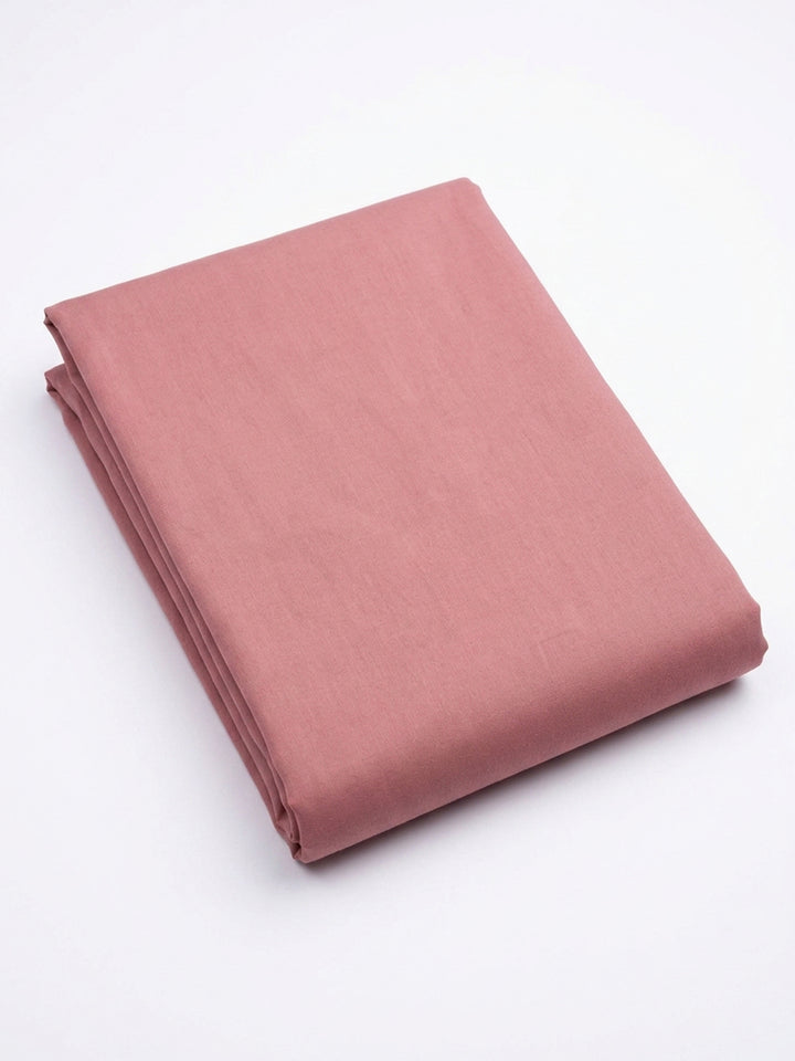 Peach Embroidered Linen Blend Unstitched Suit &amp; Pant With Linen Dupatta