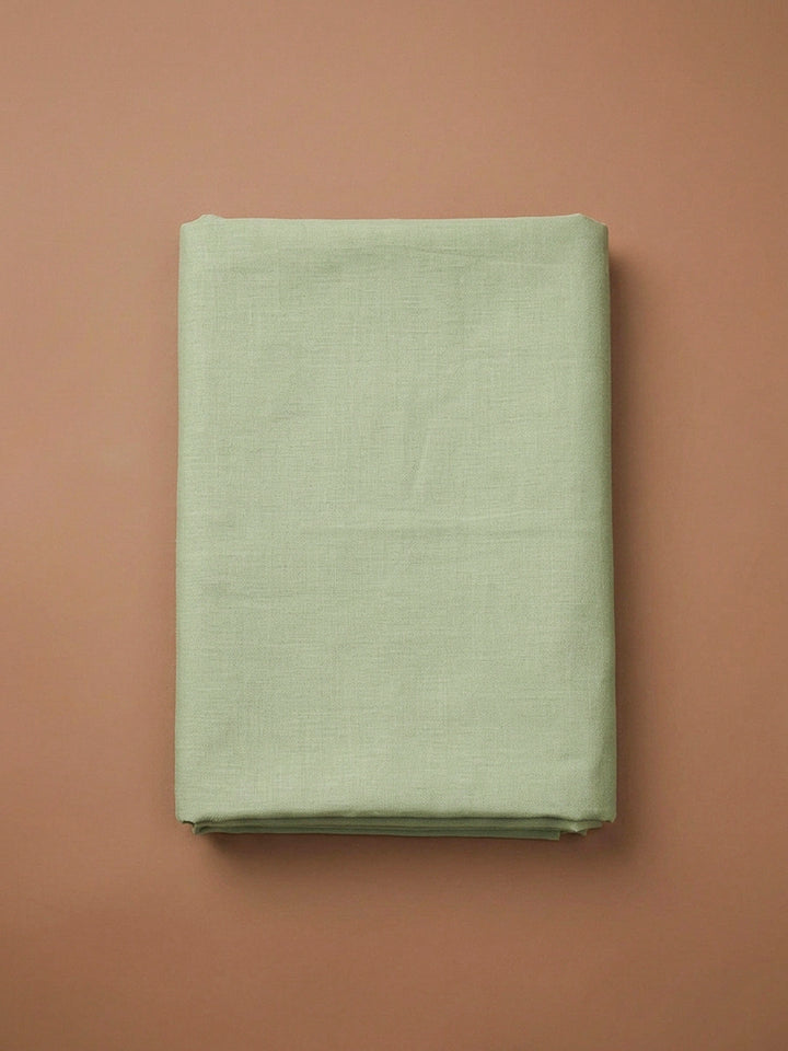 Pista Green Printed Linen Blend Unstitched Dress Material