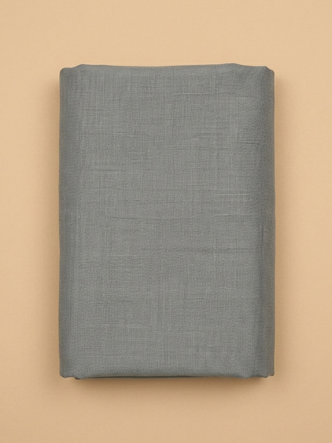 Grey Embroidered Linen Blend Unstitched Suit &amp; Pant With Linen Dupatta