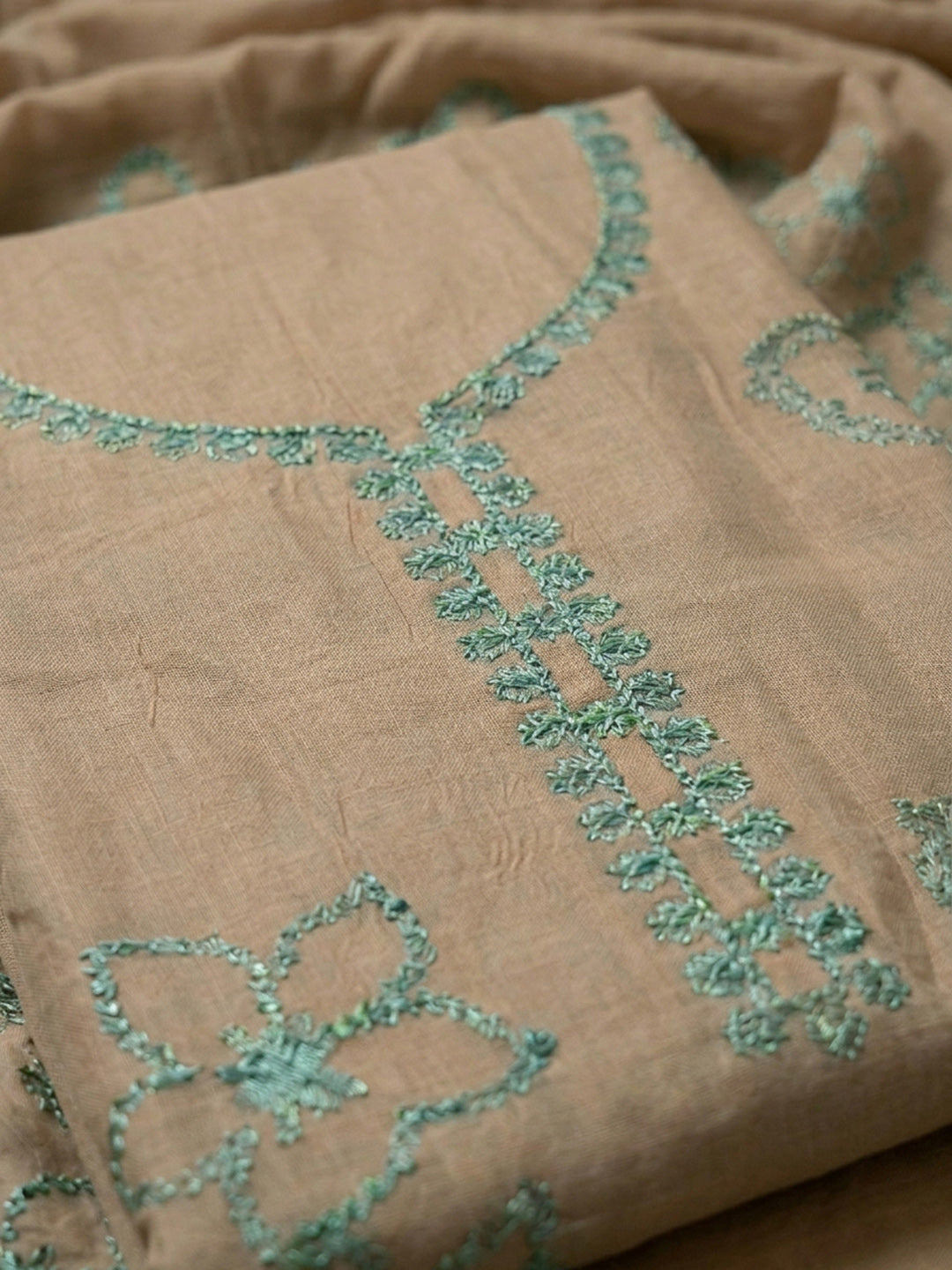 Firozee Embroidery Chanderi Unstitched Dress Material