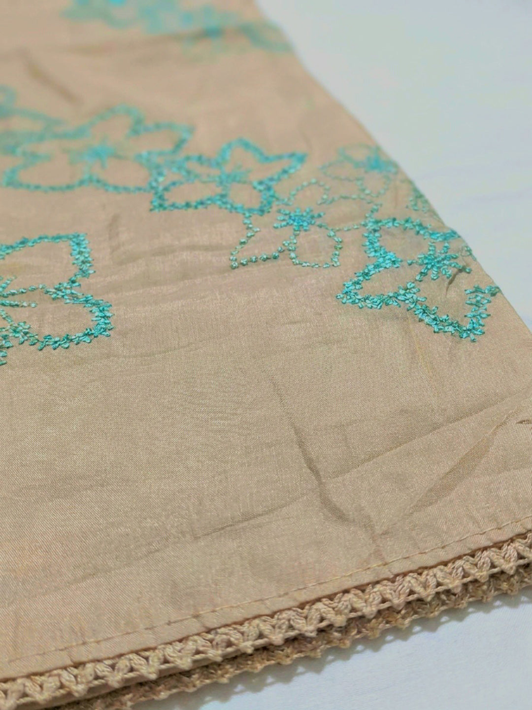 Firozee Embroidery Chanderi Unstitched Dress Material