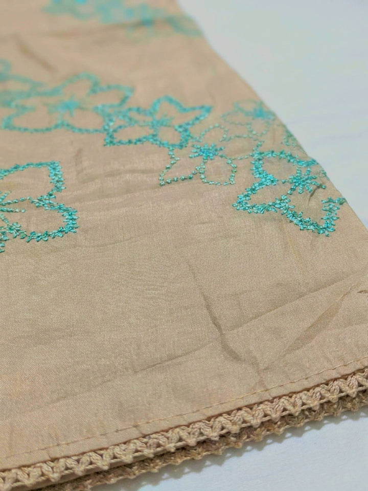 Firozee Embroidery Chanderi Unstitched Dress Material