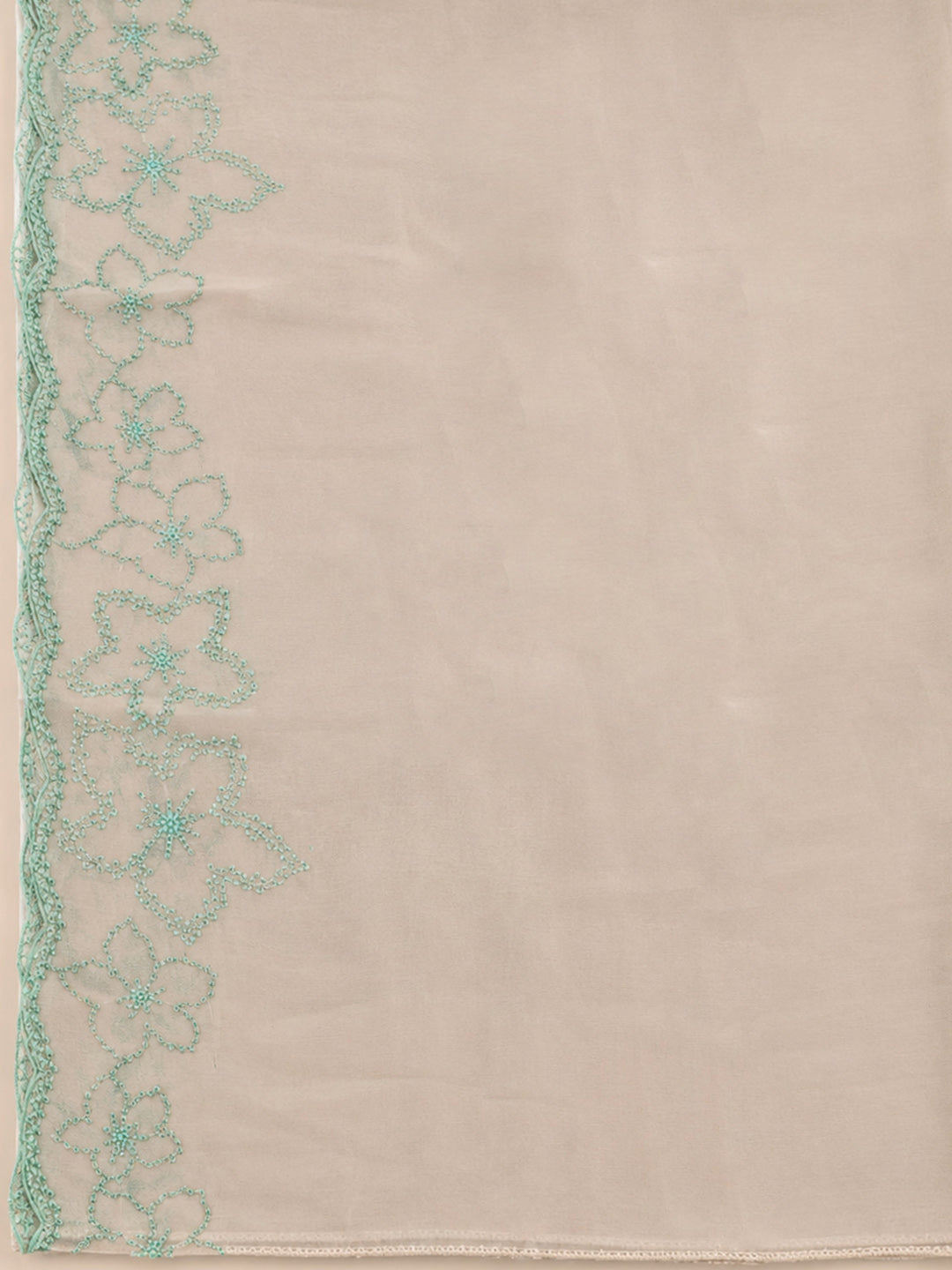 Rama Green Embroidery Chanderi Unstitched Dress Material