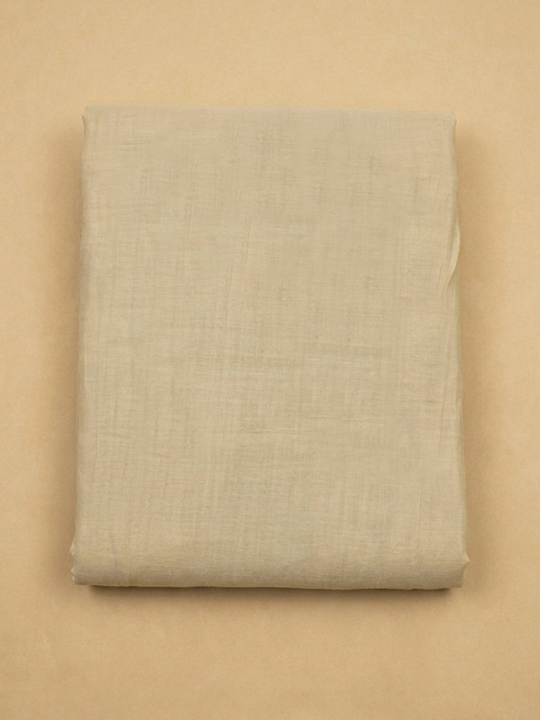 Beige Printed Linen Blend Unstitched Dress Material