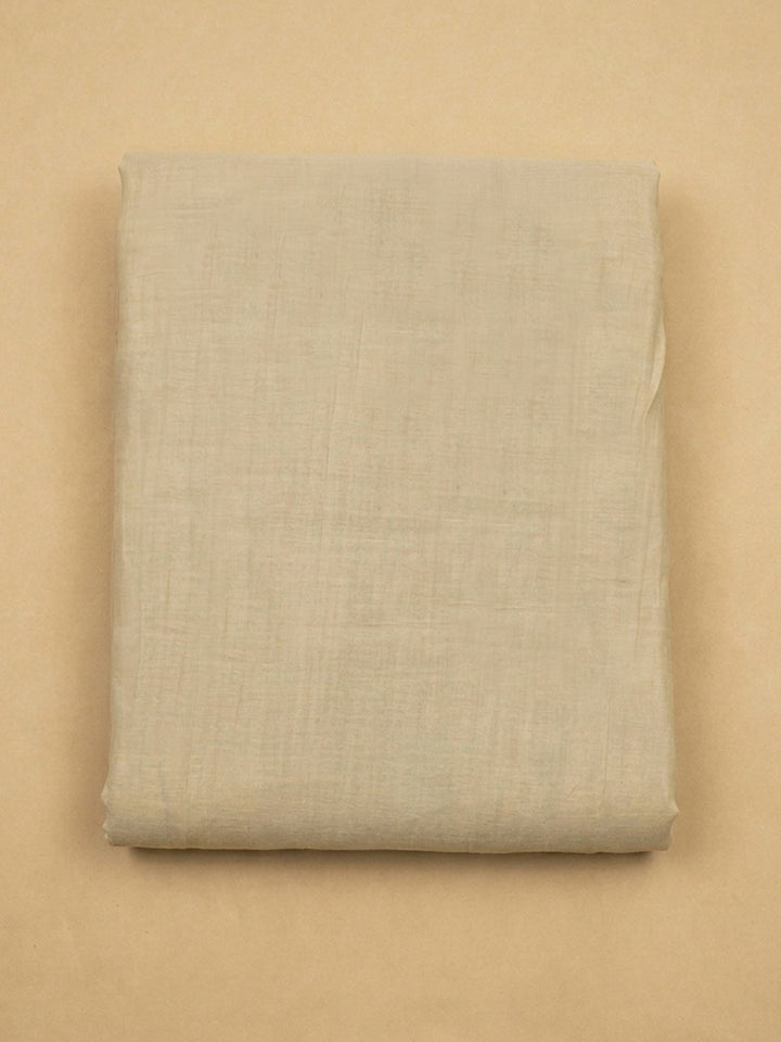 Beige Printed Linen Blend Unstitched Dress Material