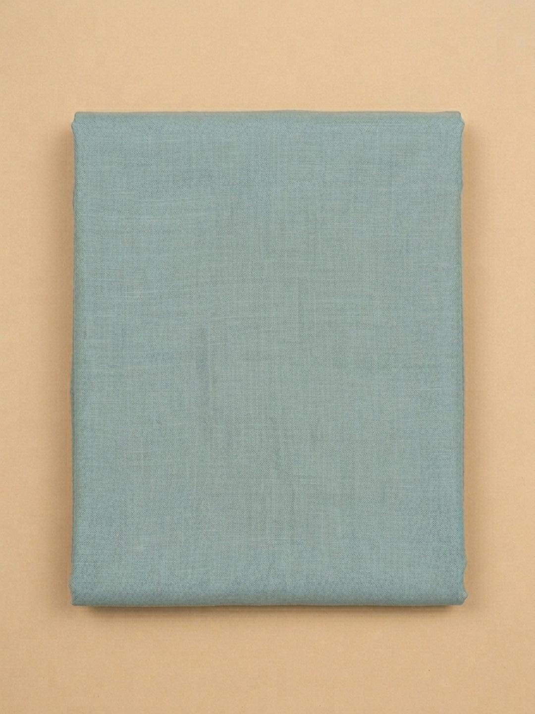 Grey Blue Printed Linen Blend Unstitched Dress Material
