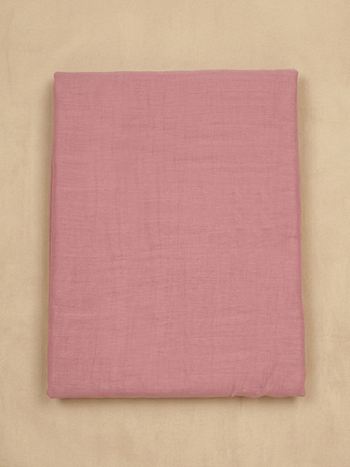 Pink Printed Linen Blend Unstitched Dress Material