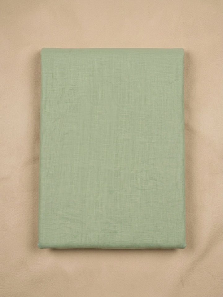 Pista Green Printed Linen Blend Unstitched Dress Material