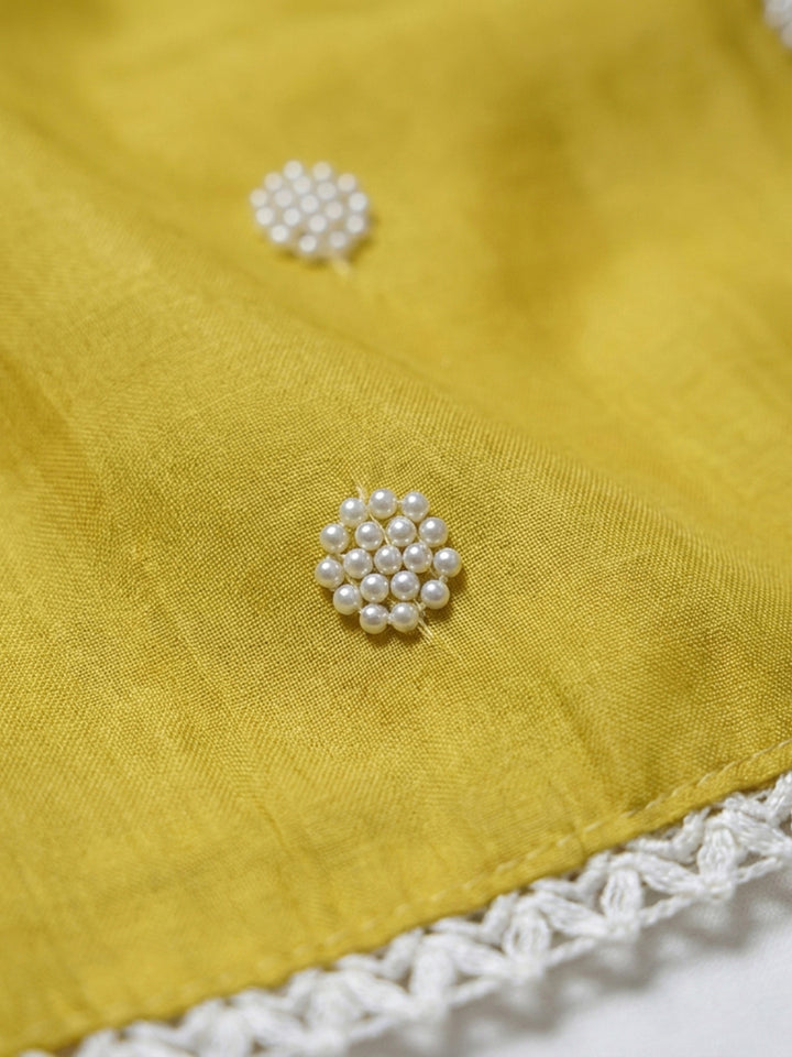 Lemon Embroidery Chanderi Unstitched Dress Material