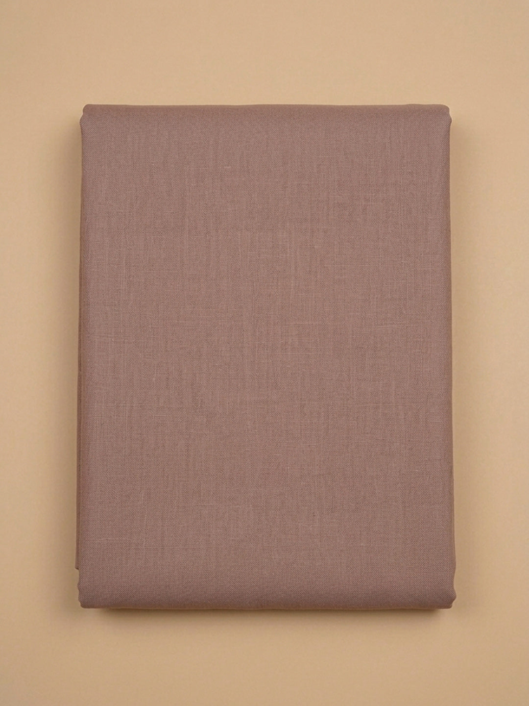 Beige Printed Linen Blend Unstitched Suit &amp; Pant With Linen Dupatta
