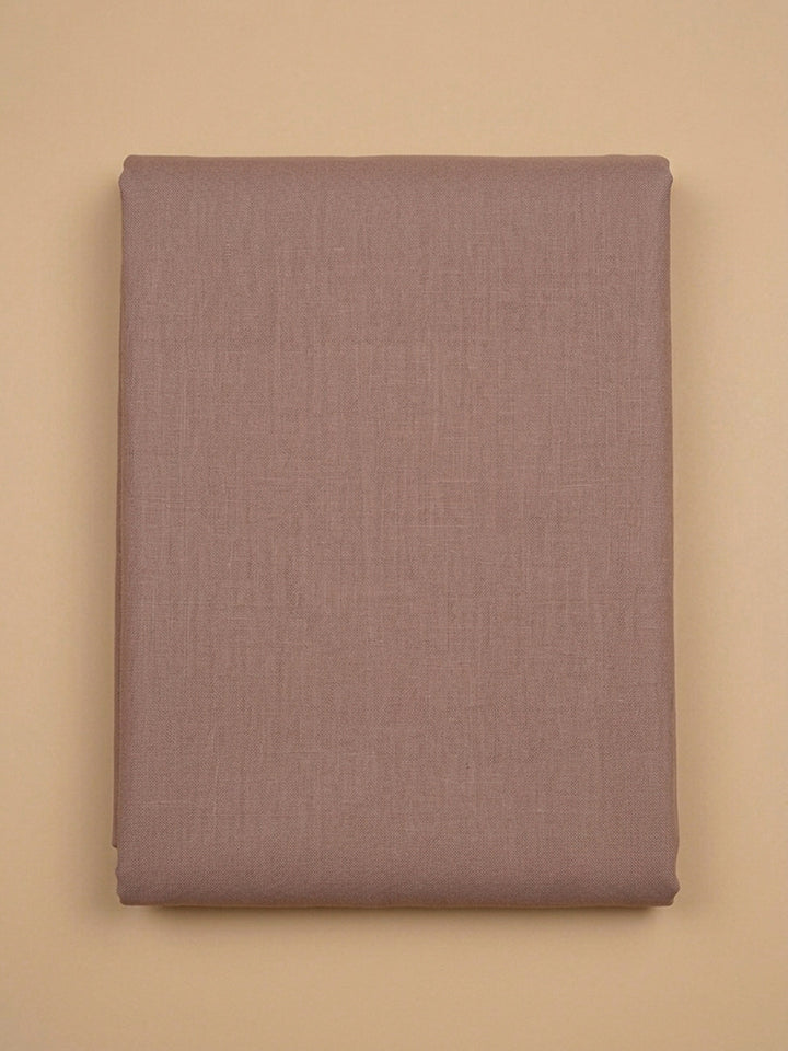 Beige Printed Linen Blend Unstitched Suit &amp; Pant With Linen Dupatta