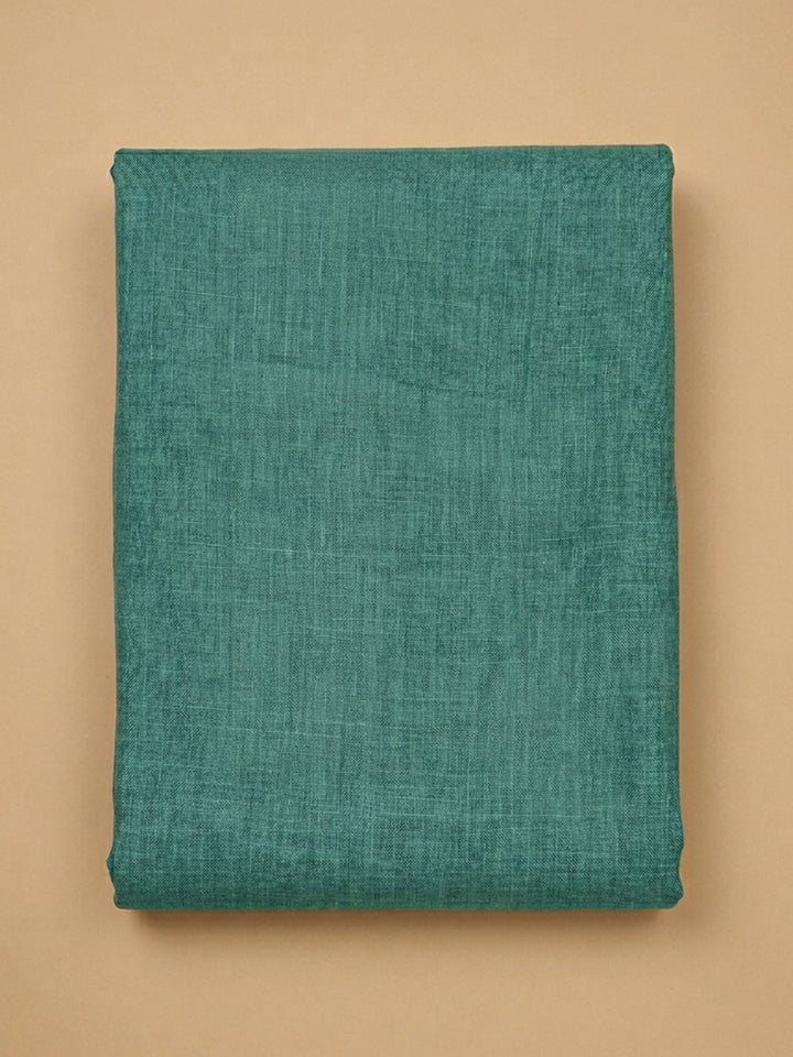 Rama Green Embroidered Linen Blend Unstitched Suit &amp; Pant With Linen Dupatta