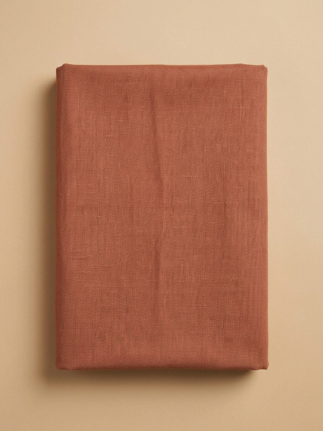 Rust Printed Linen Blend Unstitched Dress Material