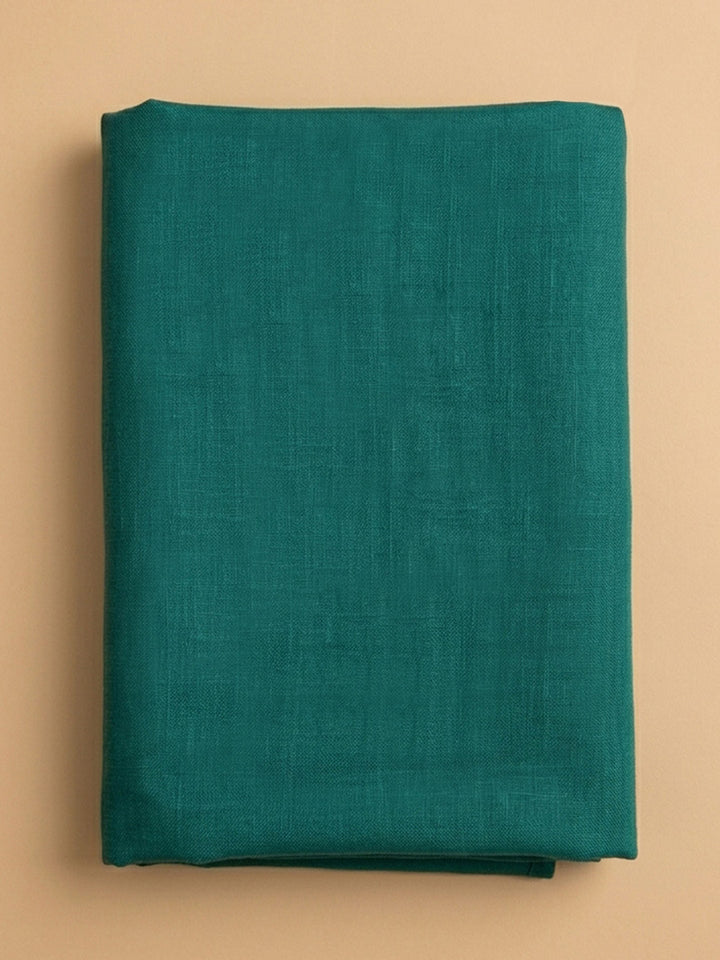 Rama Green Printed Chanderi Unstitched Dress Material