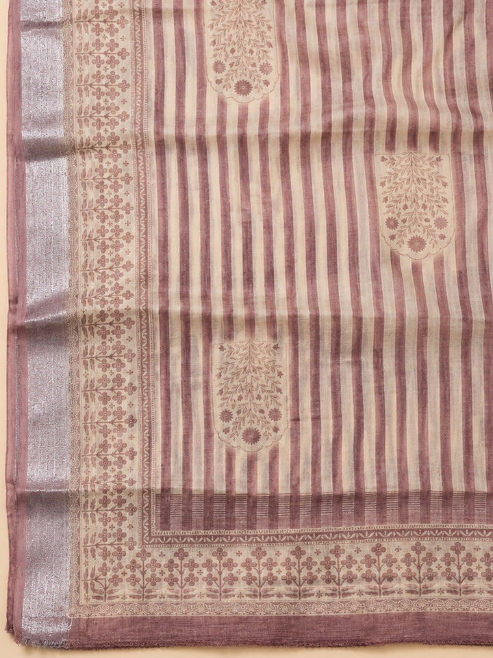 Onion Pink Printed Chanderi Unstitched Dress Material