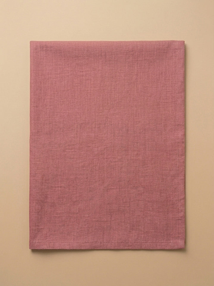 Pink Printed Linen Blend Unstitched Suit &amp; Pant With Linen Dupatta