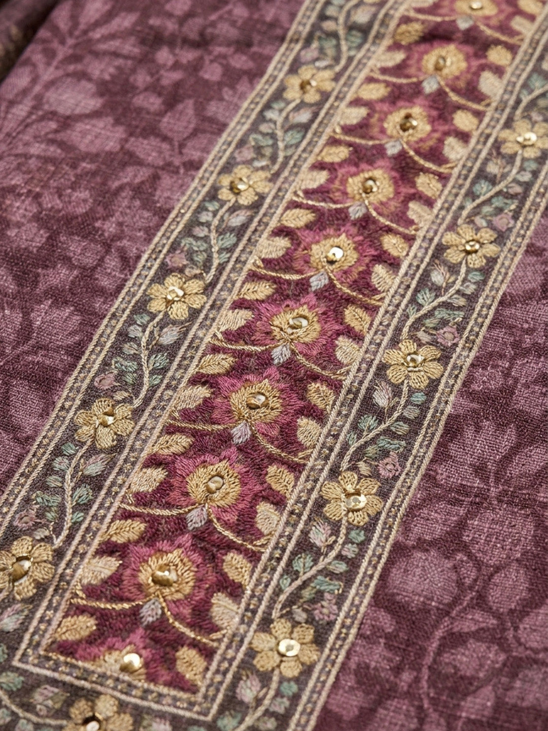 Onion Pink Printed Chanderi Unstitched Dress Material