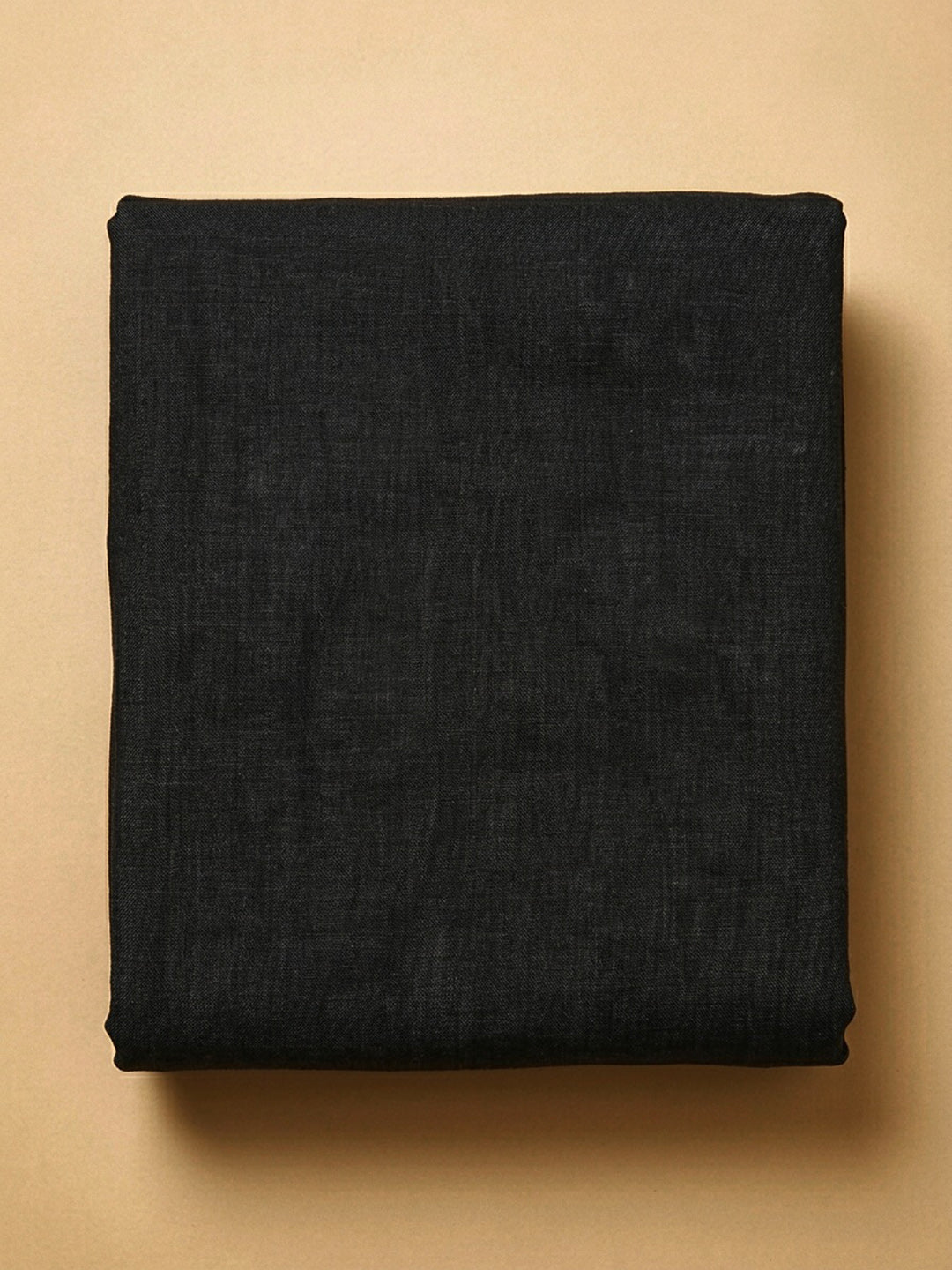 Black Printed Linen Blend Unstitched Dress Material