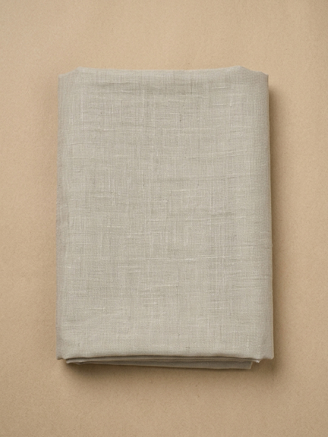 Off White Printed Linen Blend Unstitched Dress Material