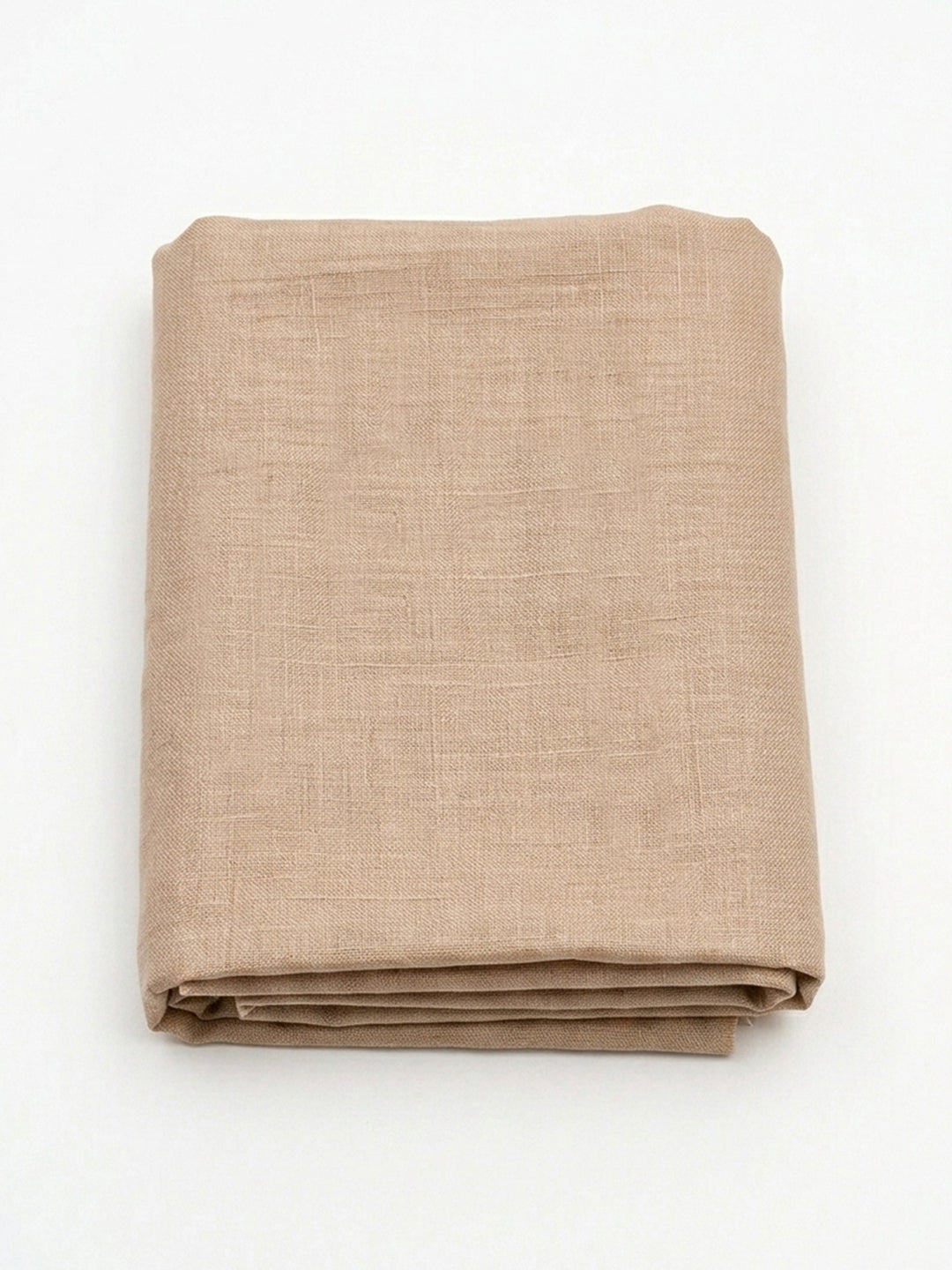 Beige Printed Linen Blend Unstitched Dress Material