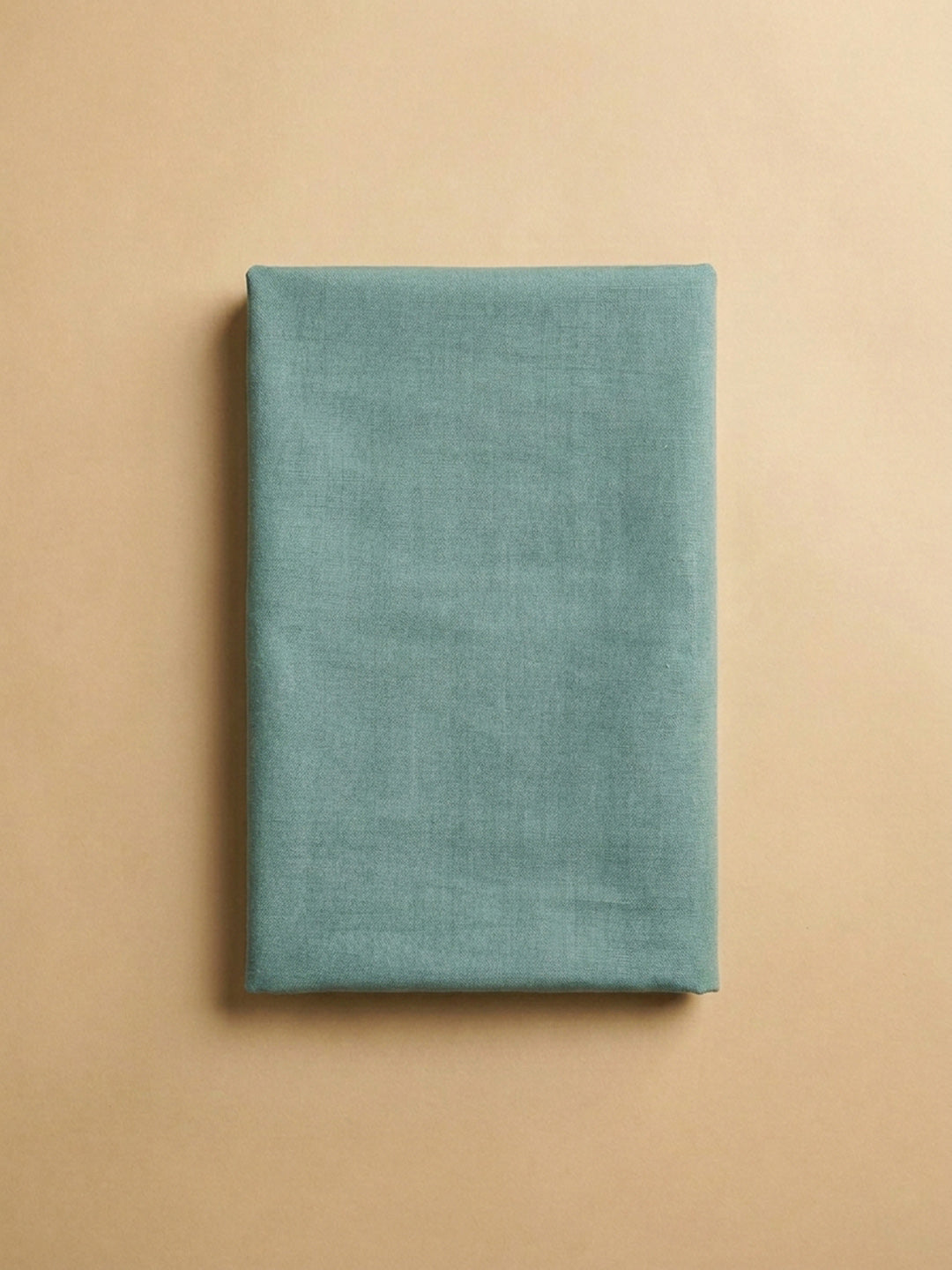 Aqua Blue Printed Linen Blend Unstitched Dress Material