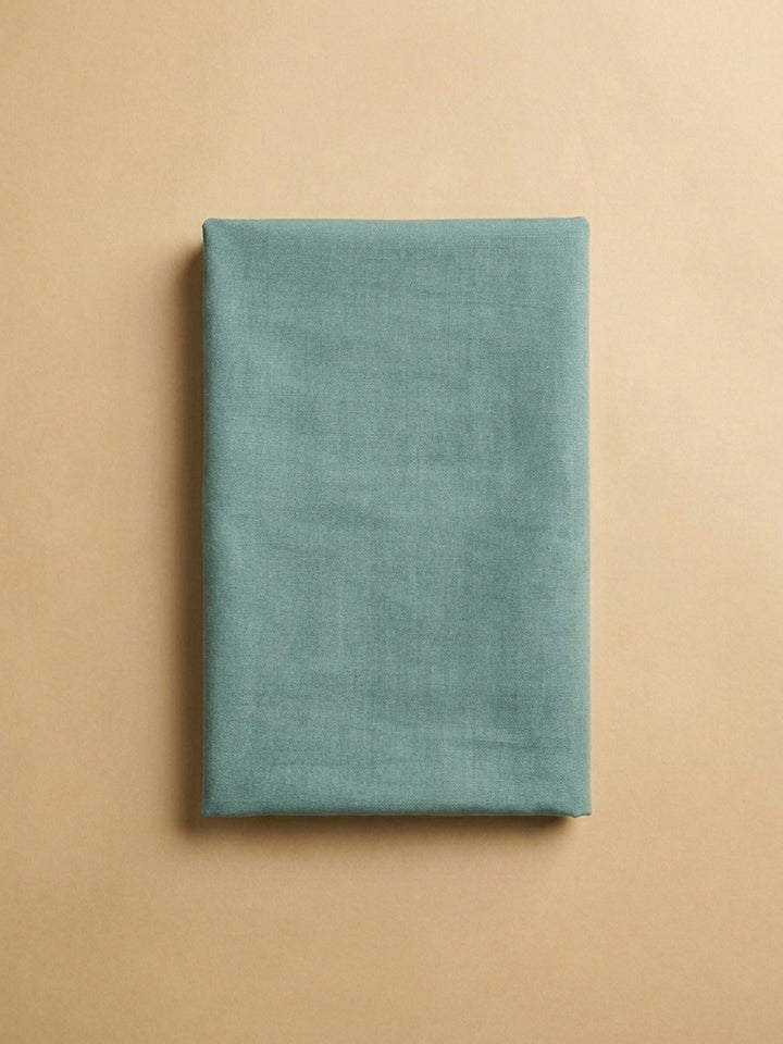 Aqua Blue Printed Linen Blend Unstitched Dress Material