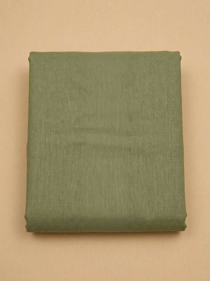 Pista Green Printed Linen Blend Unstitched Dress Material