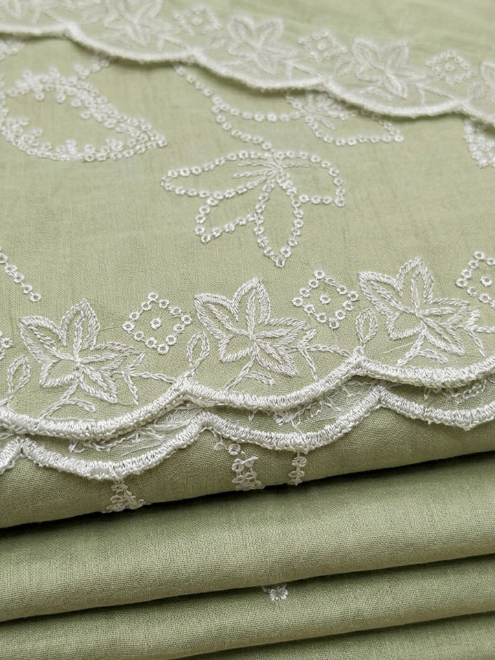 Mehndi Embroidery Chanderi Unstitched Dress Material