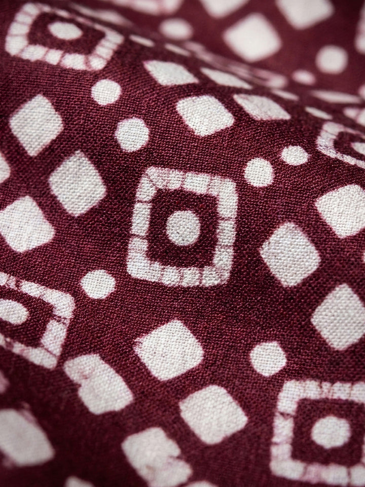 Wine Printed Cotton Blend Unstitched Suit &amp; Pant With Cotton Dupatta
