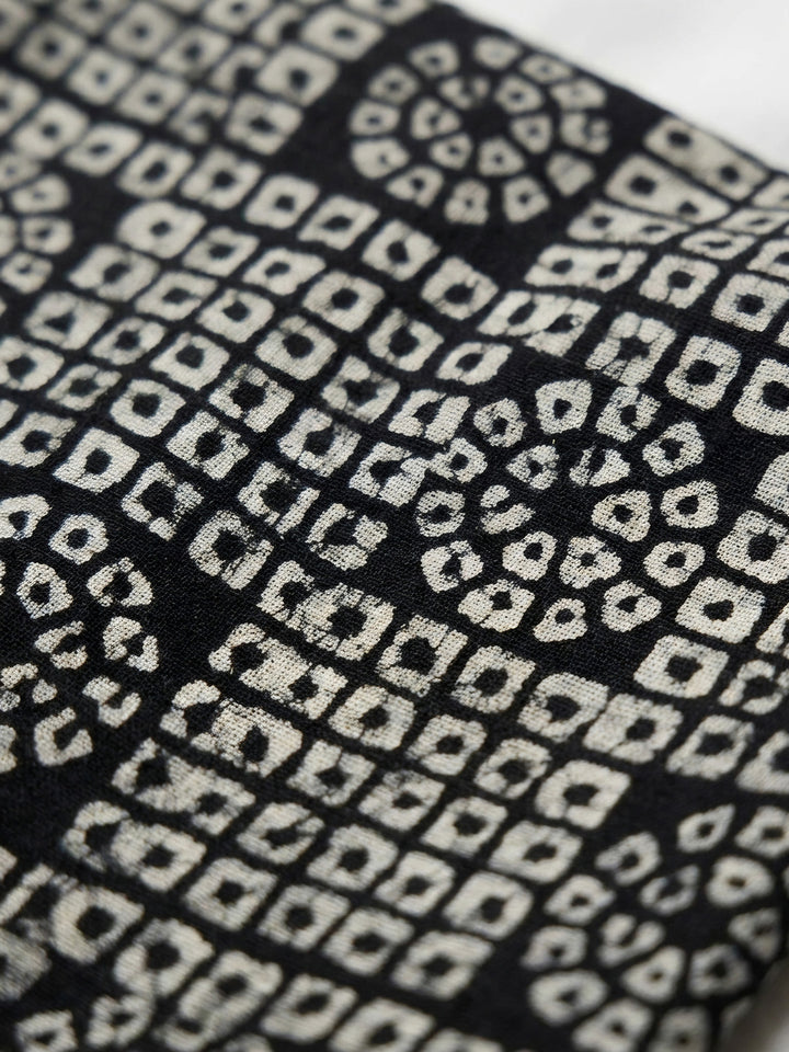 Black Printed Cotton Blend Unstitched Suit &amp; Pant With Cotton Dupatta