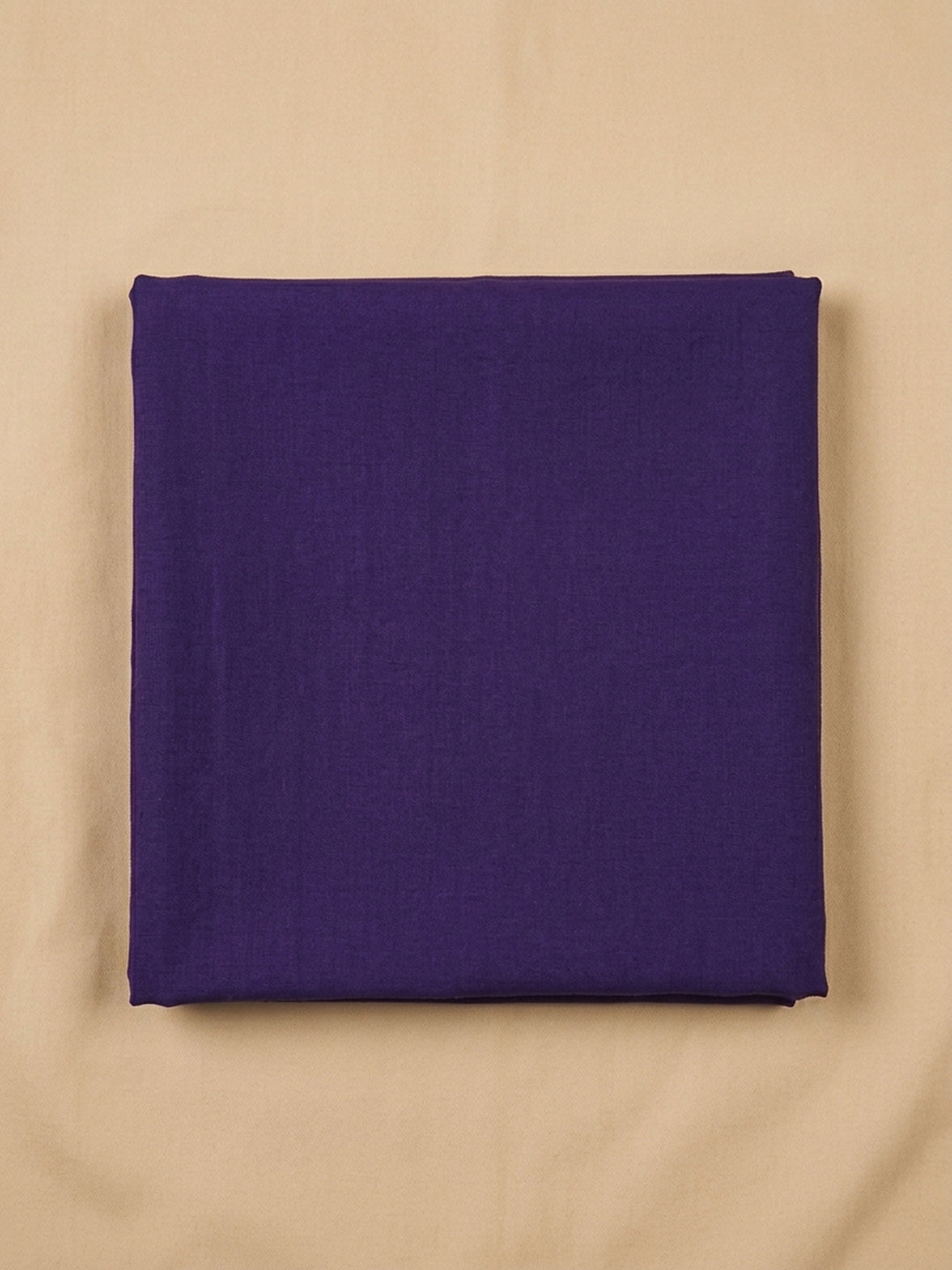 Purple Printed Cotton Blend Unstitched Suit &amp; Pant With Cotton Dupatta