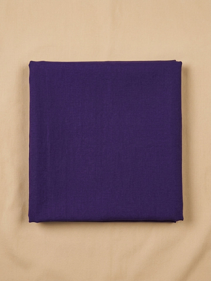 Purple Printed Cotton Blend Unstitched Suit &amp; Pant With Cotton Dupatta