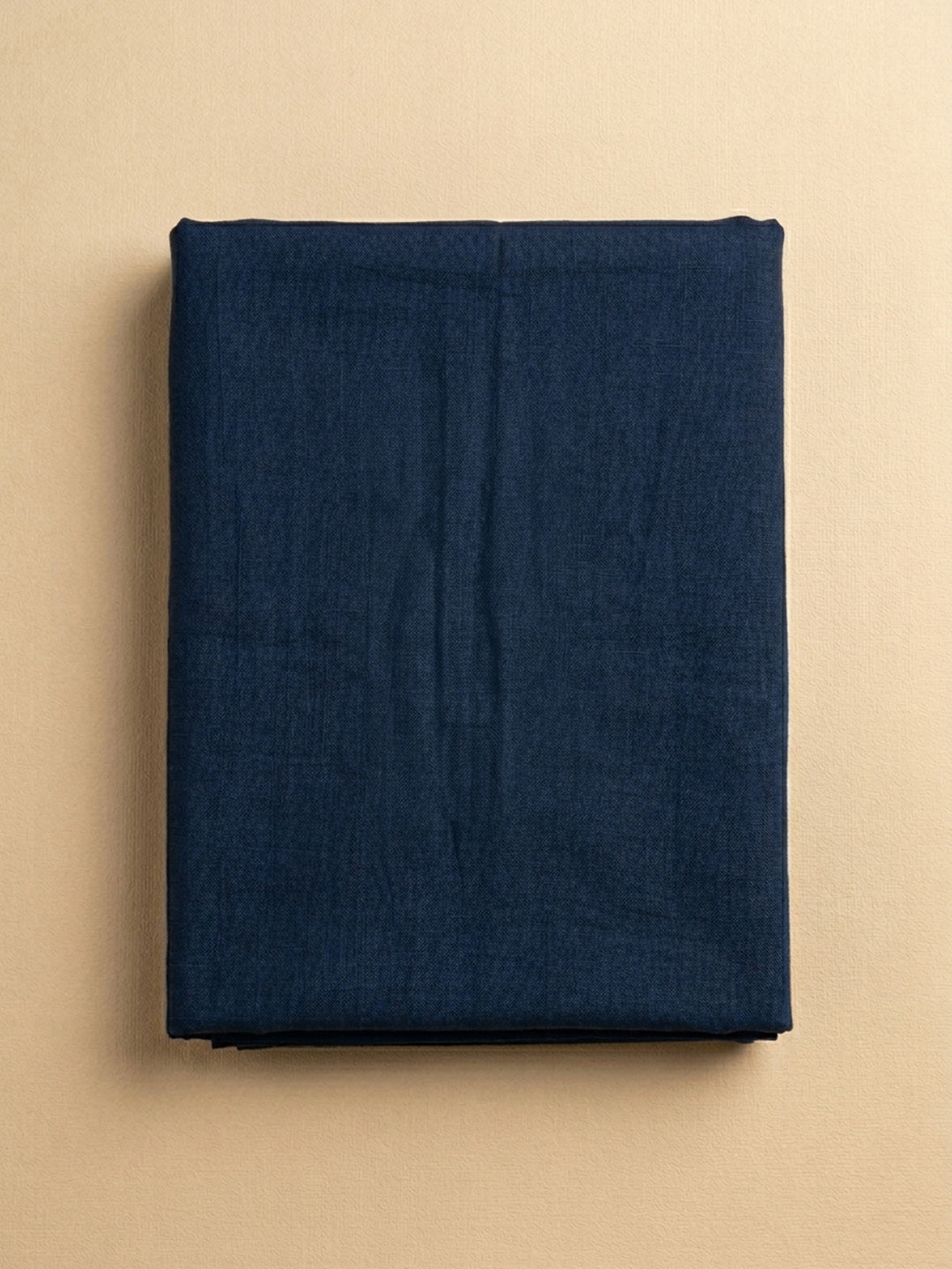 Blue Printed Linen Blend Unstitched Dress Material