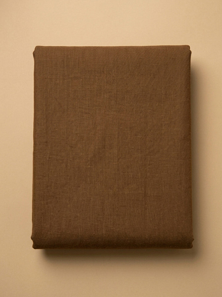 Rust Printed Linen Blend Unstitched Dress Material