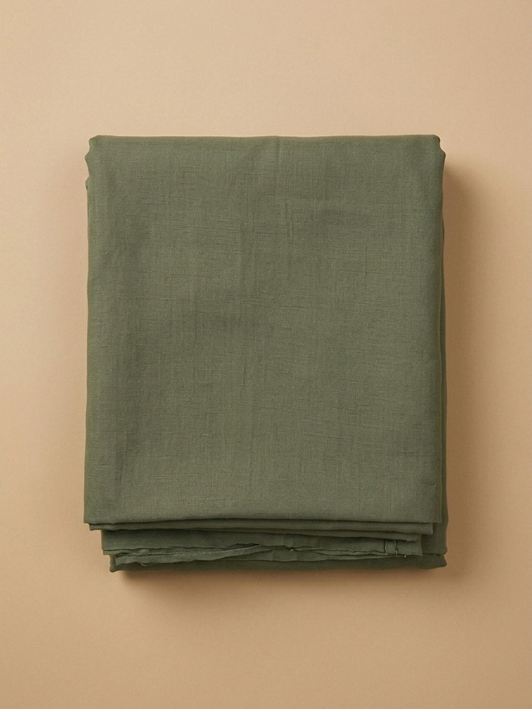 Green Printed Linen Blend Unstitched Dress Material