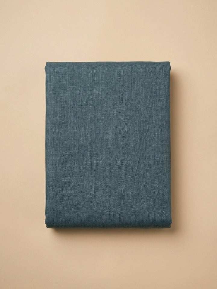 Grey Printed Linen Blend Unstitched Dress Material