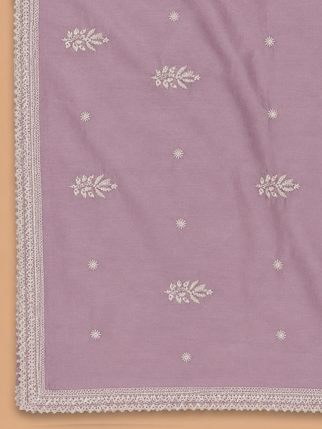 Onion Pink Embroidery Chanderi Unstitched Dress Material