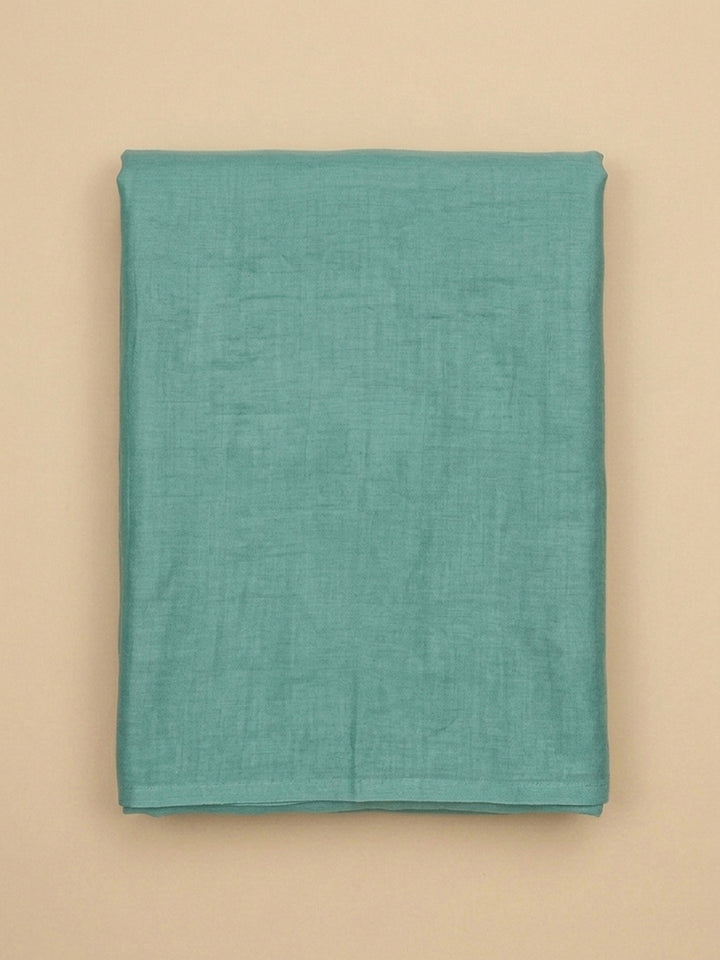 Aqua Blue Embroidery Chanderi Unstitched Dress Material